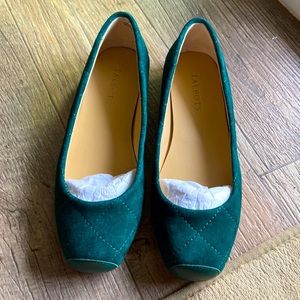 Talbots emerald green suede leather flats